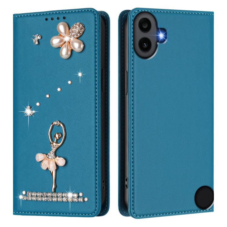 For Nothing CMF Phone 1 Ballet Girl Diamond Studded RFID Vegan Leather Phone Case