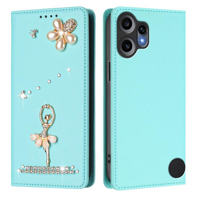 For Nothing CMF Phone 2 Pro Ballet Girl Diamond Studded RFID Vegan Leather Phone Case