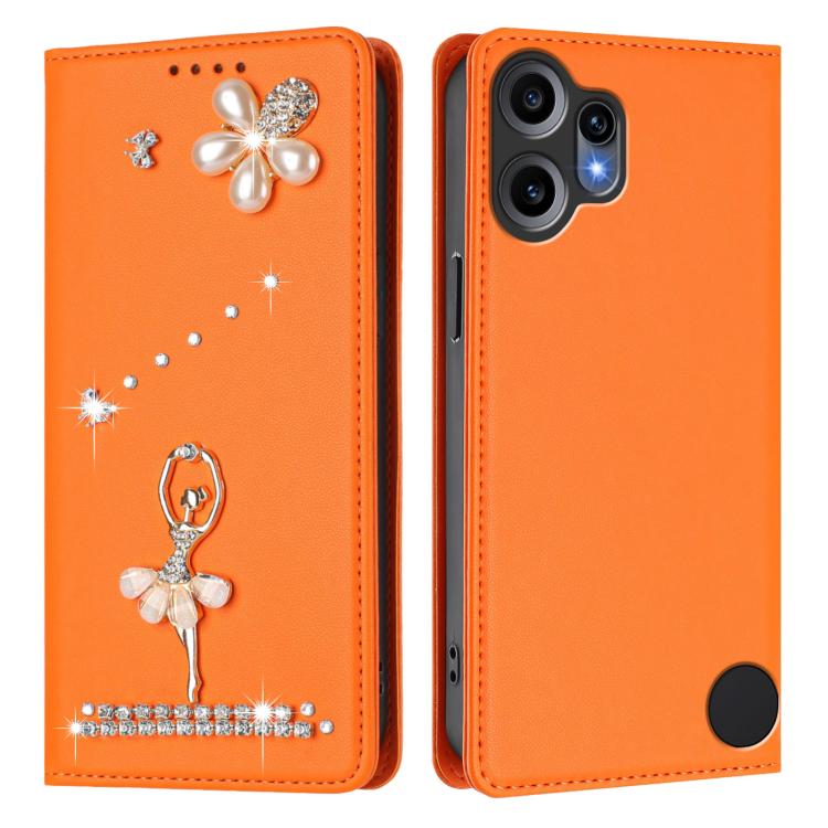 For Nothing CMF Phone 2 Pro Ballet Girl Diamond Studded RFID Vegan Leather Phone Case