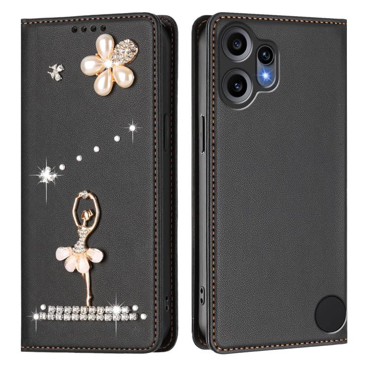 For Nothing CMF Phone 2 Pro Ballet Girl Diamond Studded RFID Vegan Leather Phone Case