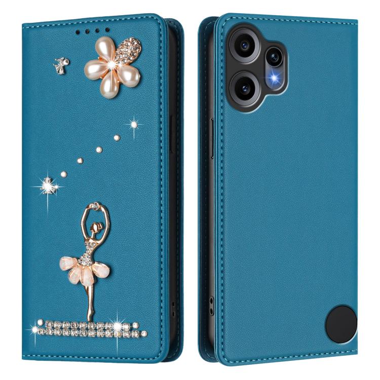 For Nothing CMF Phone 2 Pro Ballet Girl Diamond Studded RFID Vegan Leather Phone Case