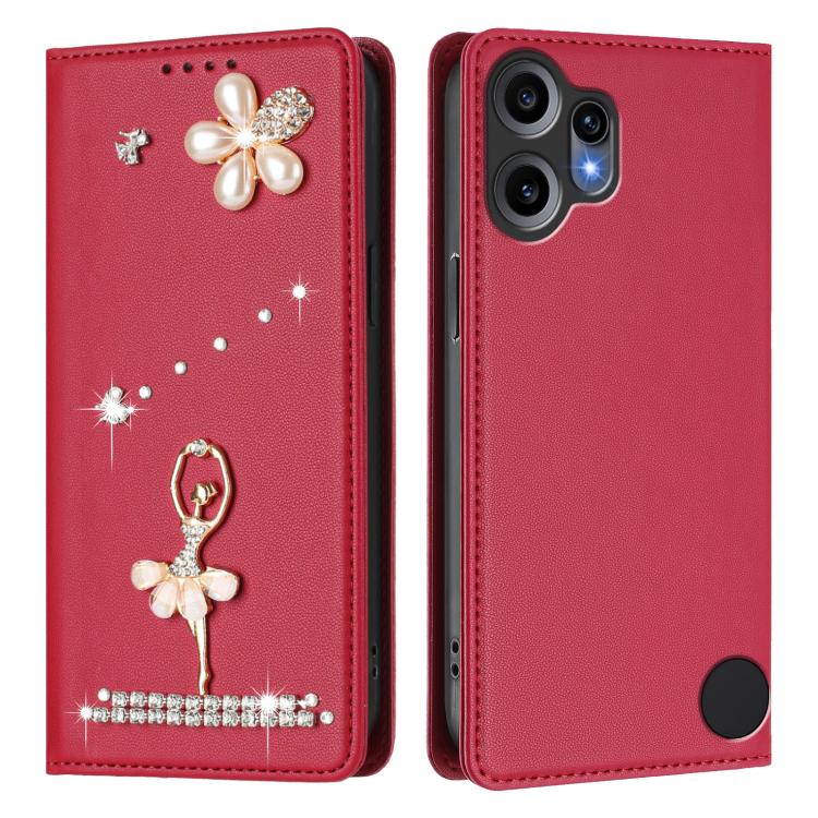 For Nothing CMF Phone 2 Pro Ballet Girl Diamond Studded RFID Vegan Leather Phone Case