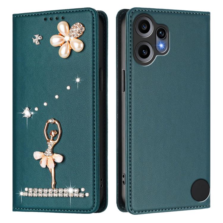 For Nothing CMF Phone 2 Pro Ballet Girl Diamond Studded RFID Vegan Leather Phone Case