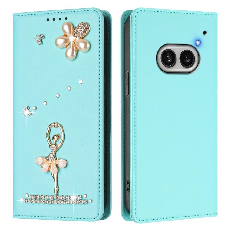 For Nothing Phone 2a Ballet Girl Diamond Studded RFID Vegan Leather Phone Case