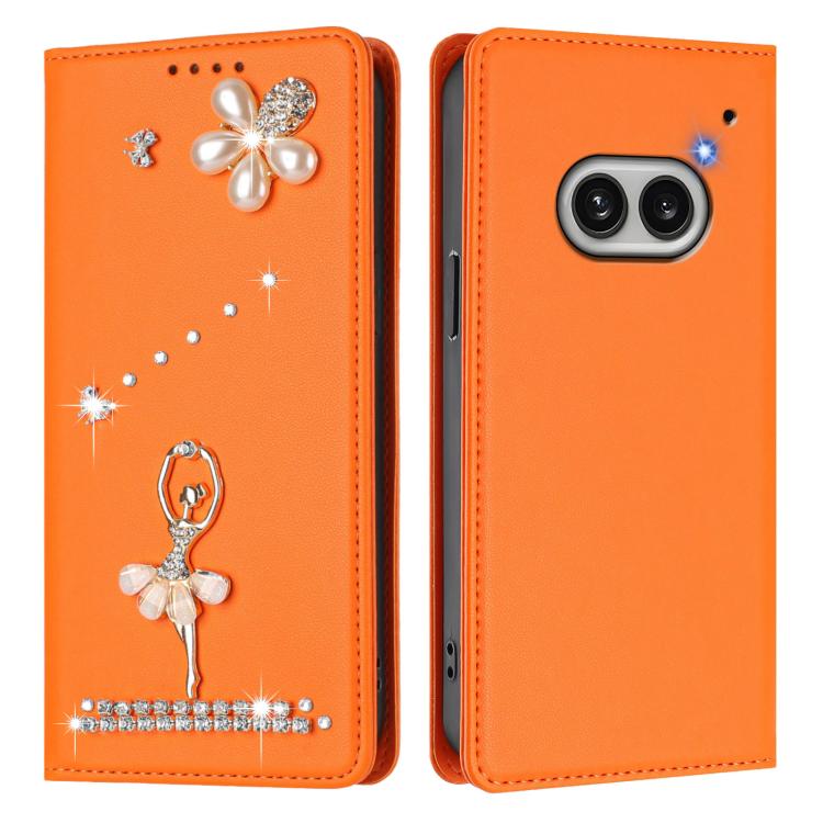 For Nothing Phone 2a Ballet Girl Diamond Studded RFID Vegan Leather Phone Case