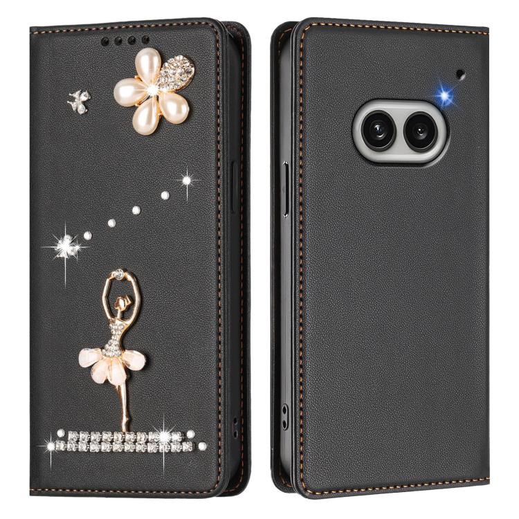 For Nothing Phone 2a Ballet Girl Diamond Studded RFID Vegan Leather Phone Case