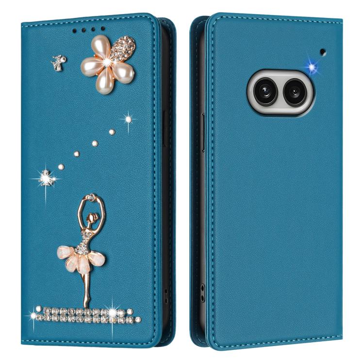 For Nothing Phone 2a Ballet Girl Diamond Studded RFID Vegan Leather Phone Case