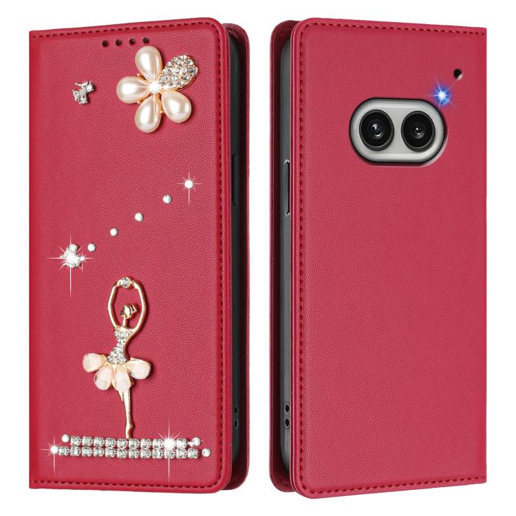 For Nothing Phone 2a Ballet Girl Diamond Studded RFID Vegan Leather Phone Case
