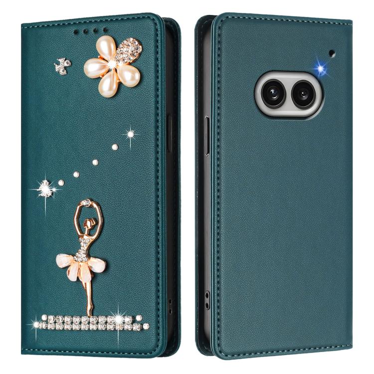 For Nothing Phone 2a Ballet Girl Diamond Studded RFID Vegan Leather Phone Case