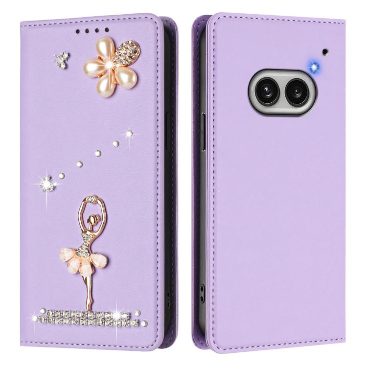 For Nothing Phone 2a Ballet Girl Diamond Studded RFID Vegan Leather Phone Case