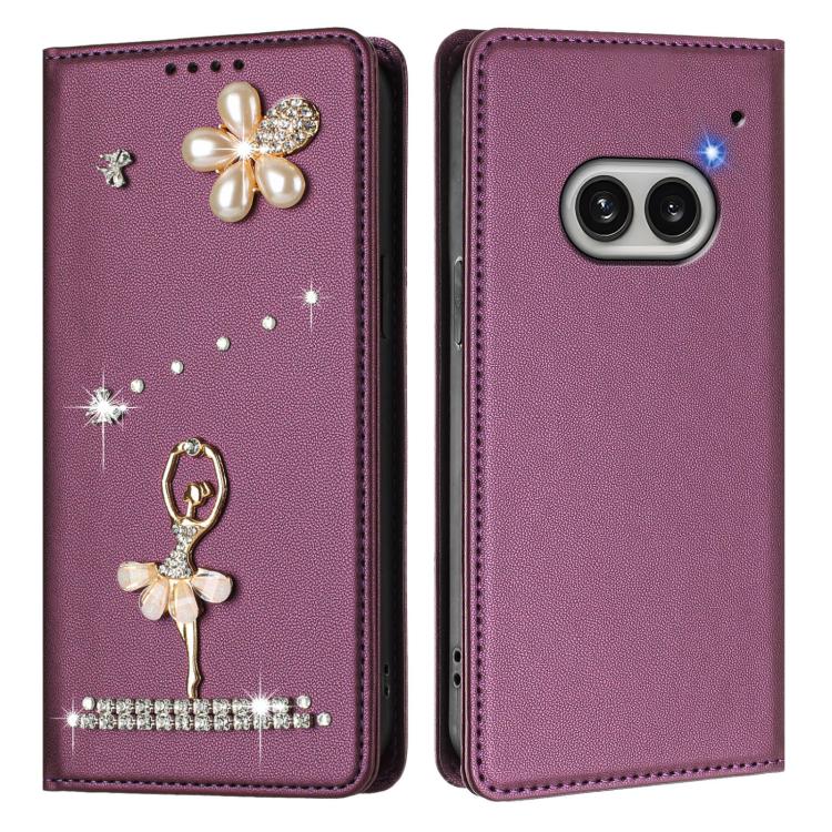 For Nothing Phone 2a Ballet Girl Diamond Studded RFID Vegan Leather Phone Case