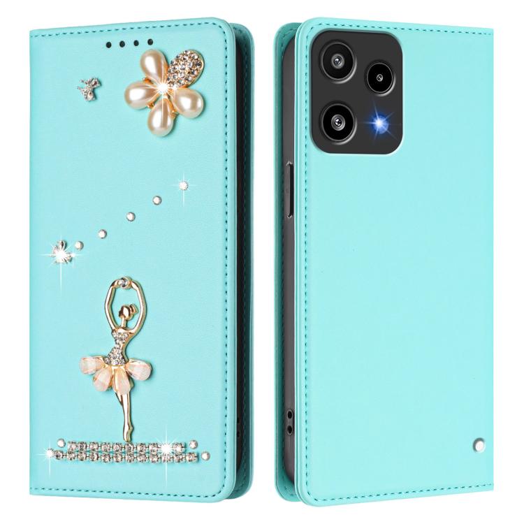 For Nothing Phone 3a Lite Ballet Girl Diamond Studded RFID Vegan Leather Phone Case