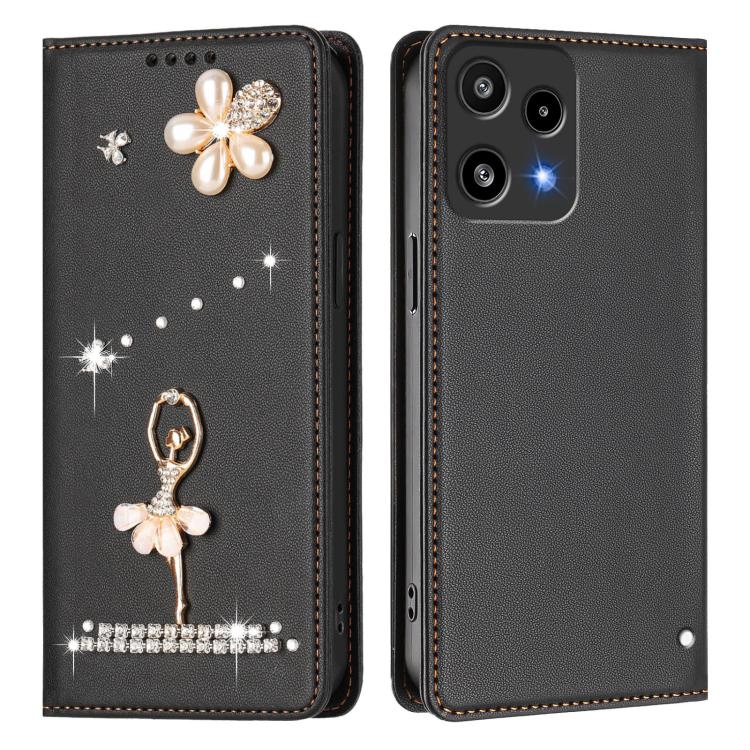 For Nothing Phone 3a Lite Ballet Girl Diamond Studded RFID Vegan Leather Phone Case