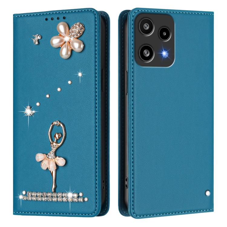 For Nothing Phone 3a Lite Ballet Girl Diamond Studded RFID Vegan Leather Phone Case