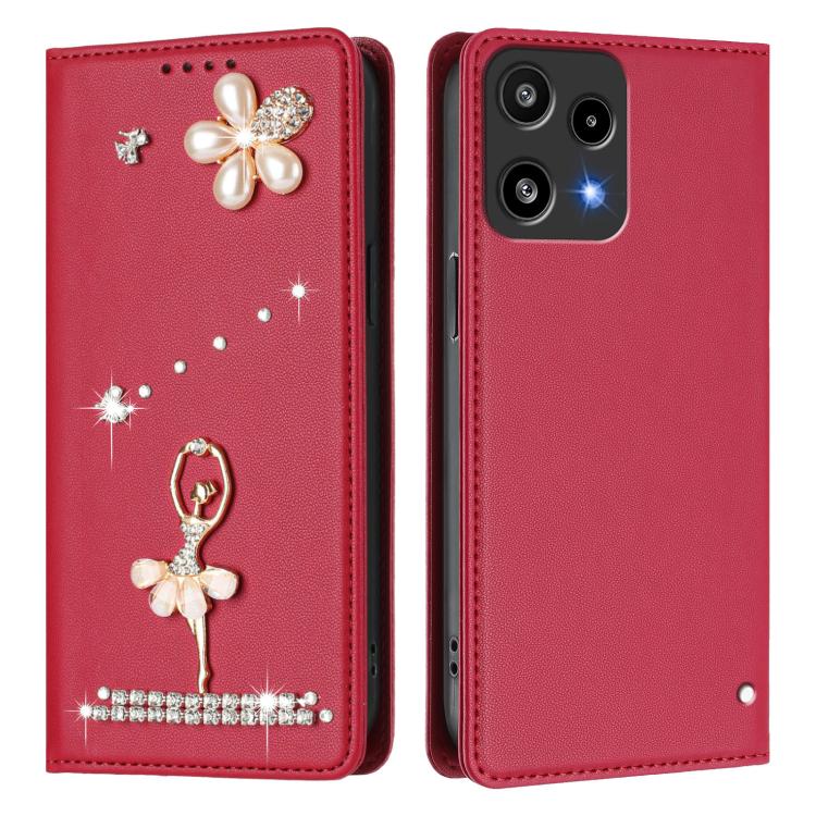 For Nothing Phone 3a Lite Ballet Girl Diamond Studded RFID Vegan Leather Phone Case