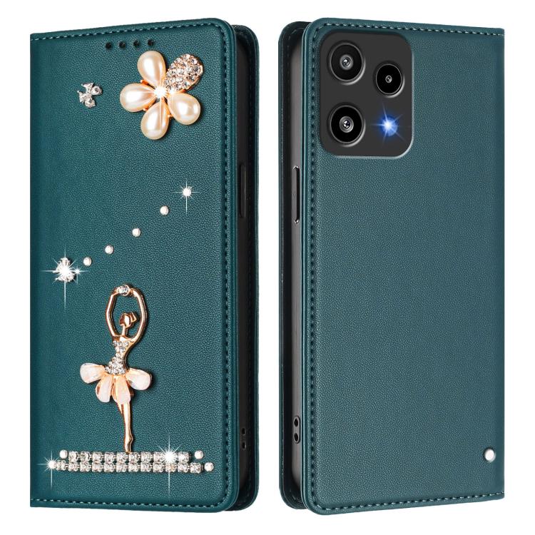 For Nothing Phone 3a Lite Ballet Girl Diamond Studded RFID Vegan Leather Phone Case