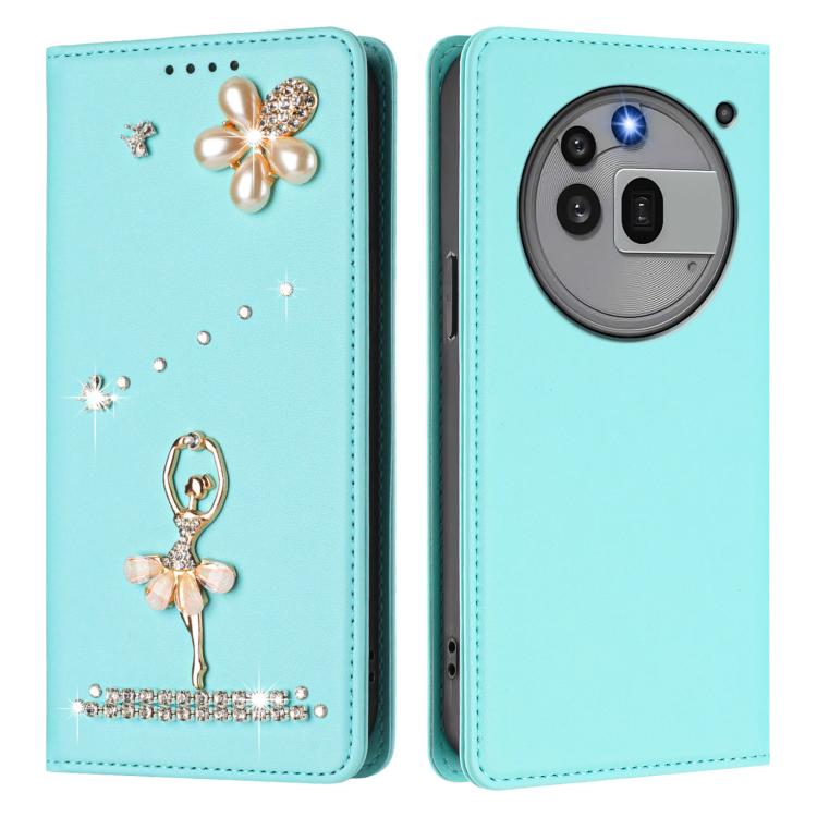 For Nothing Phone 3a Pro Ballet Girl Diamond Studded RFID Vegan Leather Phone Case