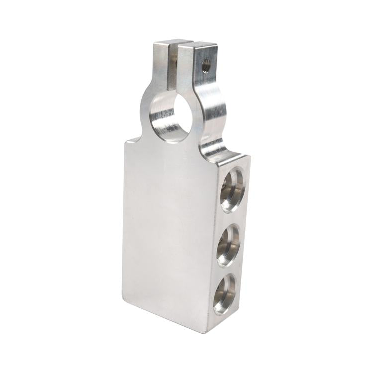 Pair 6-way Positive and Negative 4x0GA Battery Terminal Clamps with Wrench - Silver