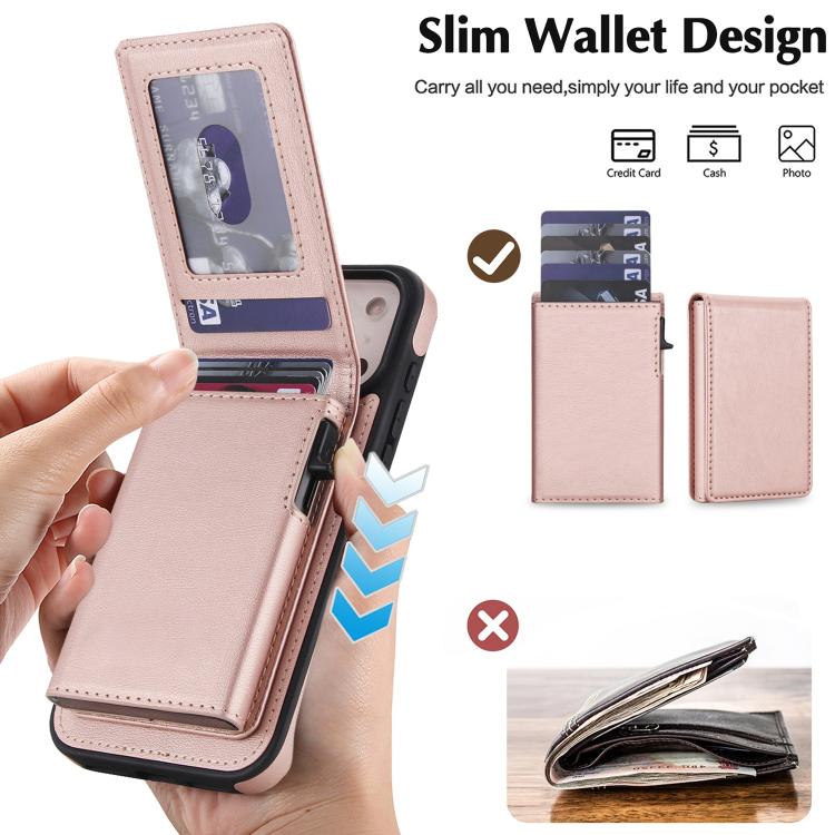 For iPhone 17 Pro Max Retro Faux Leather Detachable Spring Loaded Card Bag Magnetic RFID Phone Case