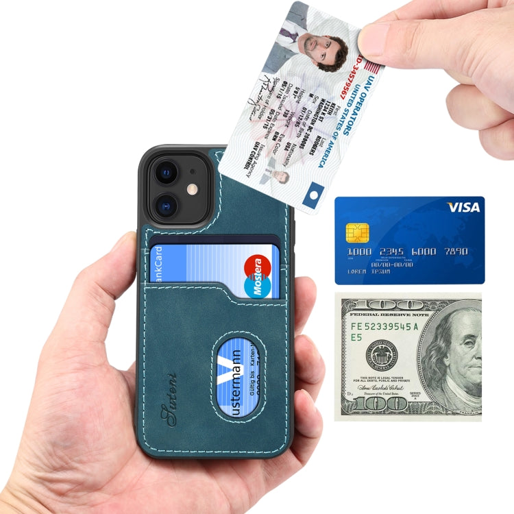 For iPhone 12 mini H09 TPU + PU Leather Shockproof Protective Case with Card Slots