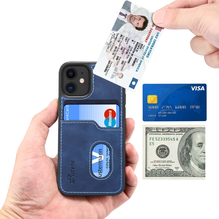 For iPhone 12 mini H09 TPU + PU Leather Shockproof Protective Case with Card Slots