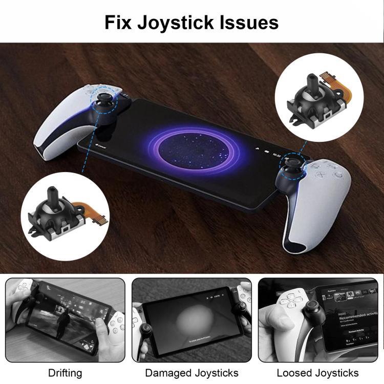 For Sony PS5 Portal 1 Pair 3D Hall Effect Analog Joystick - Black
