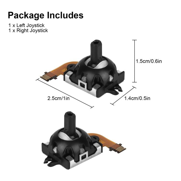 For Sony PS5 Portal 1 Pair 3D Hall Effect Analog Joystick - Black