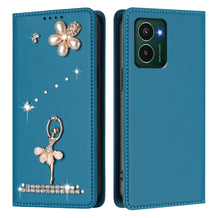 For HMD Pulse Pro / Pulse / Pulse+ Ballet Girl Diamond Studded RFID Vegan Leather Phone Case