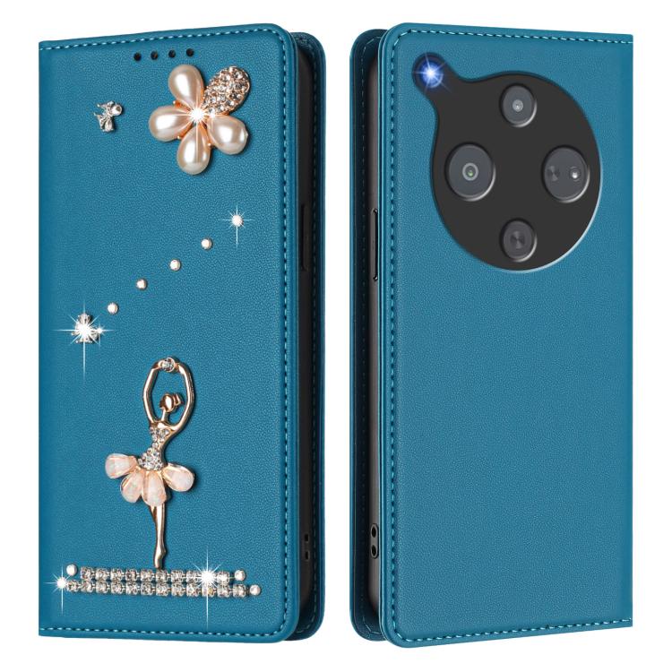 For ZTE Optus X Pro 2 5G Ballet Girl Diamond Studded RFID Vegan Leather Phone Case