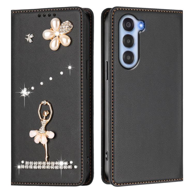 For ZTE Nubia S 5G A403ZT Ballet Girl Diamond Studded RFID Vegan Leather Phone Case