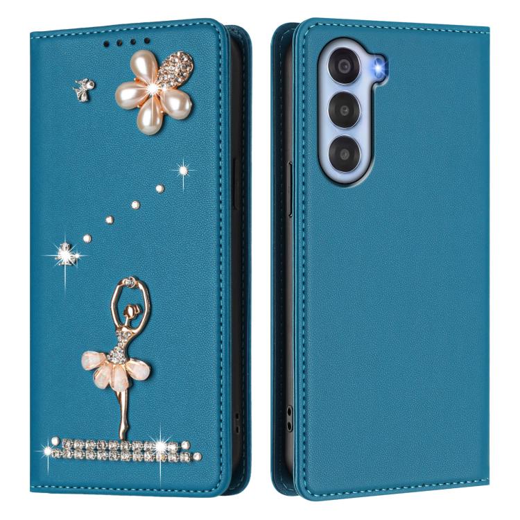 For ZTE Nubia S 5G A403ZT Ballet Girl Diamond Studded RFID Vegan Leather Phone Case