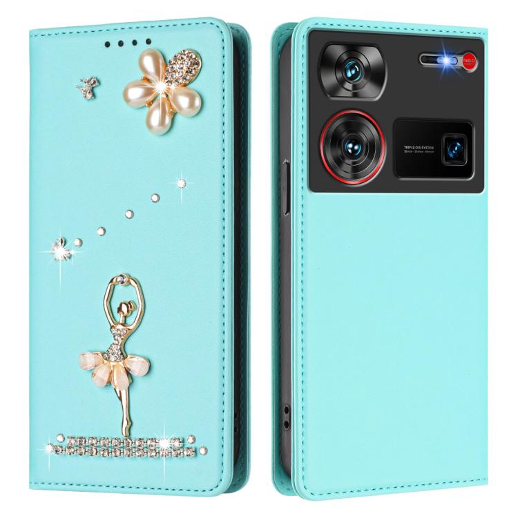 For ZTE nubia Z60 Ultra Ballet Girl Diamond Studded RFID Vegan Leather Phone Case