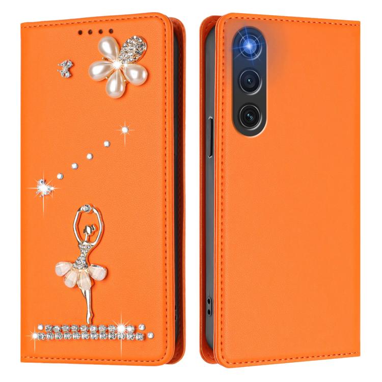 For ZTE nubia RedMagic 10 Air Ballet Girl Diamond Studded RFID Vegan Leather Phone Case