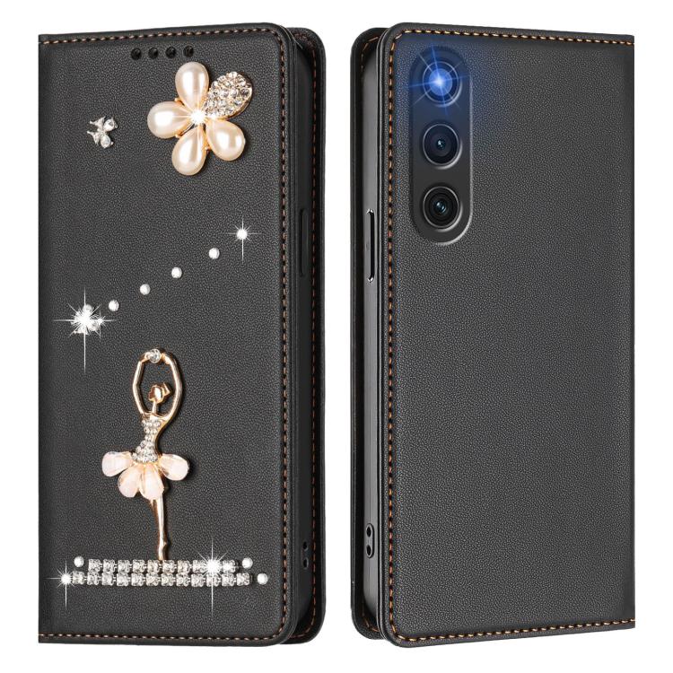 For ZTE nubia RedMagic 10 Air Ballet Girl Diamond Studded RFID Vegan Leather Phone Case