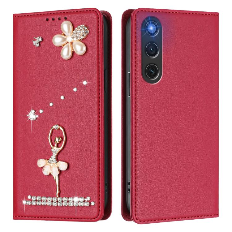 For ZTE nubia RedMagic 10 Air Ballet Girl Diamond Studded RFID Vegan Leather Phone Case