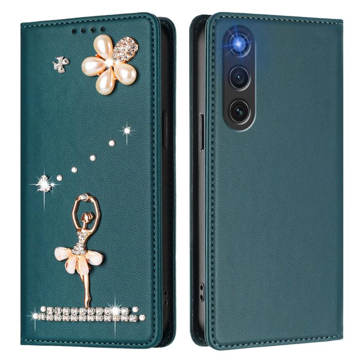 For ZTE nubia RedMagic 10 Air Ballet Girl Diamond Studded RFID Vegan Leather Phone Case
