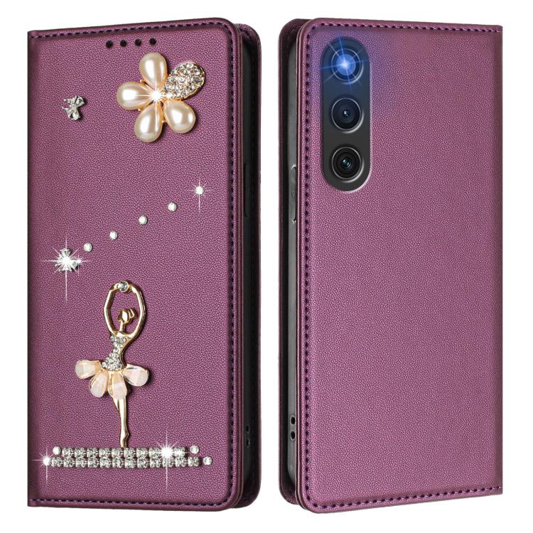 For ZTE nubia RedMagic 10 Air Ballet Girl Diamond Studded RFID Vegan Leather Phone Case