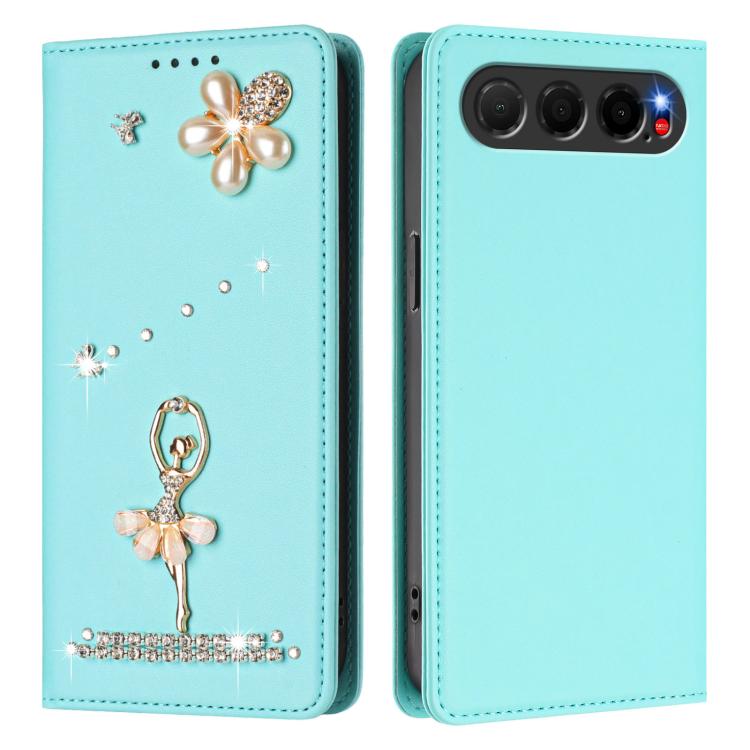 For ZTE nubia Air Ballet Girl Diamond Studded RFID Vegan Leather Phone Case