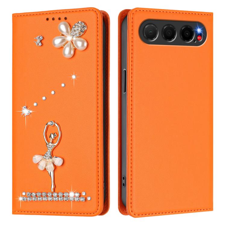 For ZTE nubia Air Ballet Girl Diamond Studded RFID Vegan Leather Phone Case
