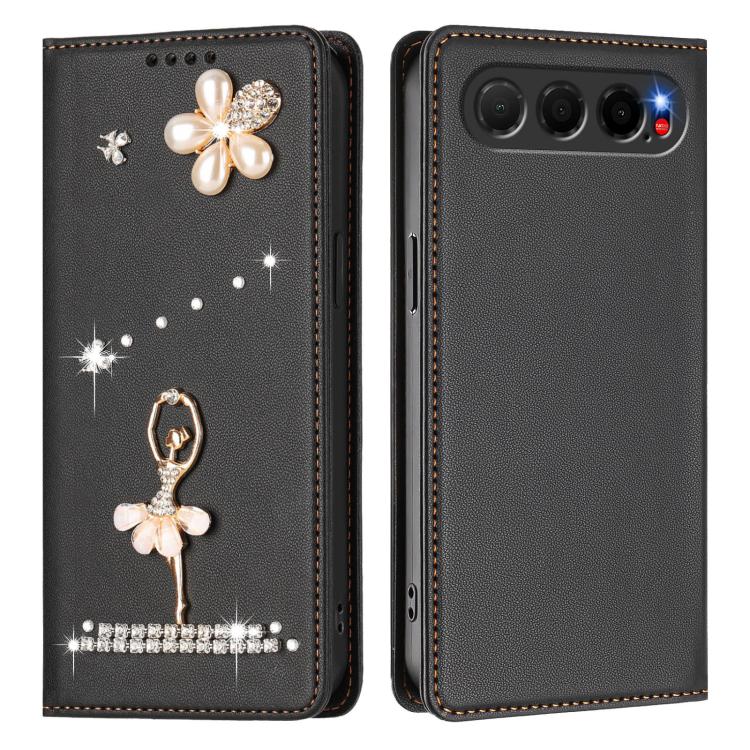 For ZTE nubia Air Ballet Girl Diamond Studded RFID Vegan Leather Phone Case