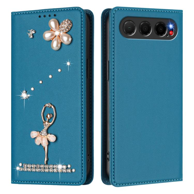 For ZTE nubia Air Ballet Girl Diamond Studded RFID Vegan Leather Phone Case