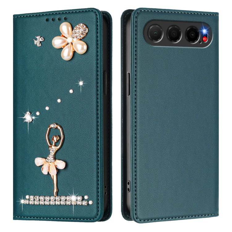 For ZTE nubia Air Ballet Girl Diamond Studded RFID Vegan Leather Phone Case