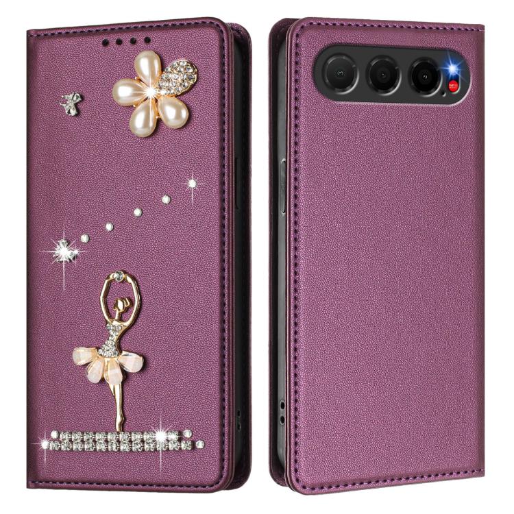 For ZTE nubia Air Ballet Girl Diamond Studded RFID Vegan Leather Phone Case