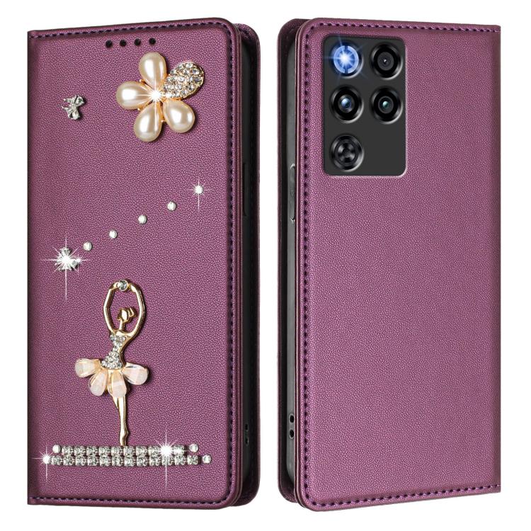 For ZTE nubia RedMagic 11 Pro Ballet Girl Diamond Studded RFID Vegan Leather Phone Case