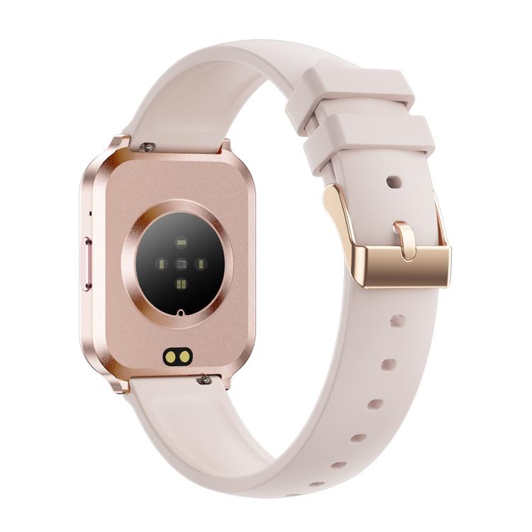 QS06 1.75 inch Square Screen Ultra-Thin Smart Calling Watch, Pink Silicone Strap, Support Health Monitoring
