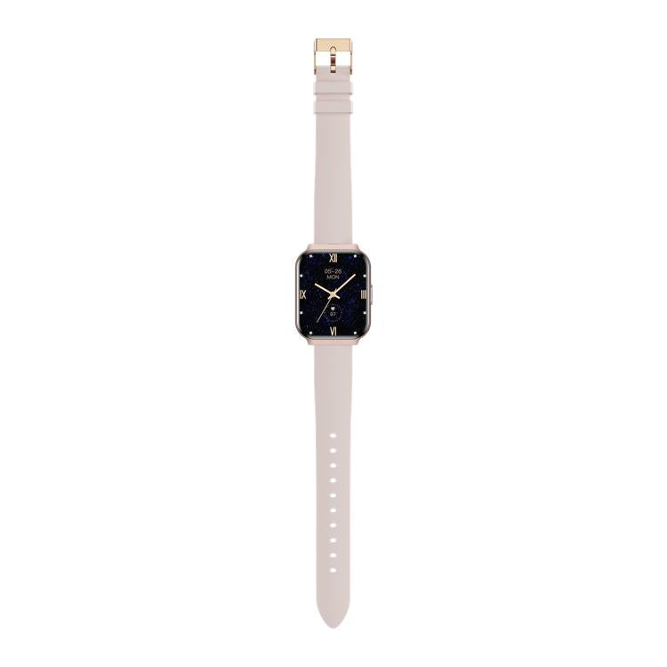 QS06 1.75 inch Square Screen Ultra-Thin Smart Calling Watch, Pink Silicone Strap, Support Health Monitoring