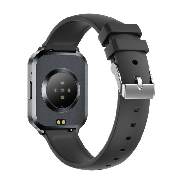 QS06 1.75 inch Square Screen Ultra-Thin Smart Calling Watch, Dark Gray Silicone Strap, Support Health Monitoring