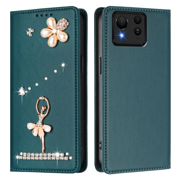 For Asus Zenfone 11 Ultra Ballet Girl Diamond Studded RFID Vegan Leather Phone Case
