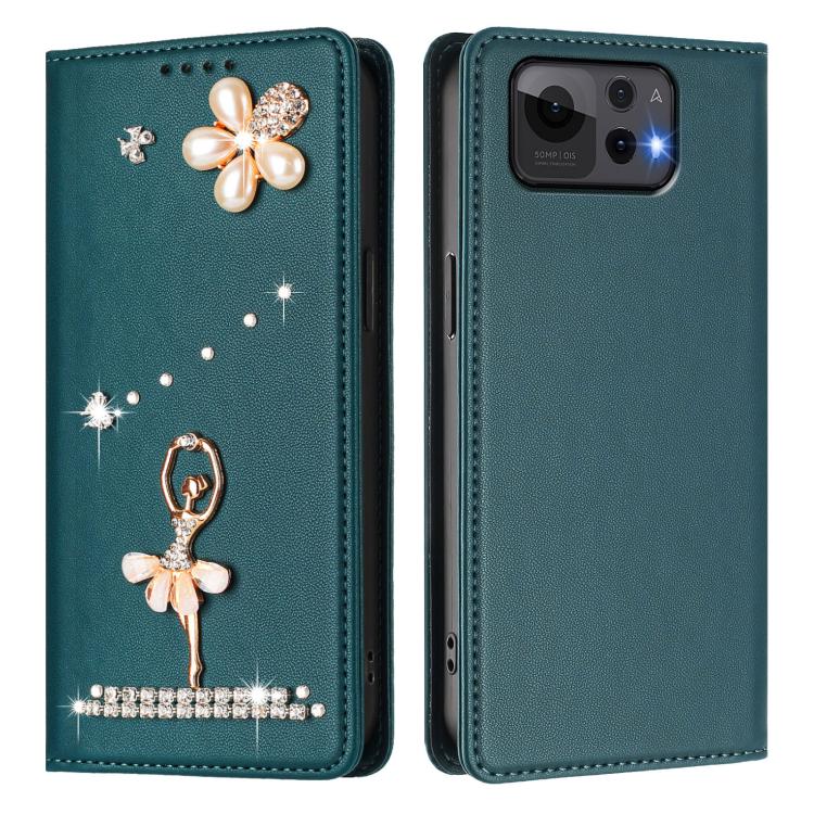 For Asus Zenfone 12 Ultra Ballet Girl Diamond Studded RFID Vegan Leather Phone Case