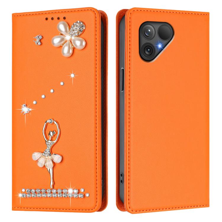 For Fairphone 5 Ballet Girl Diamond Studded RFID Vegan Leather Phone Case